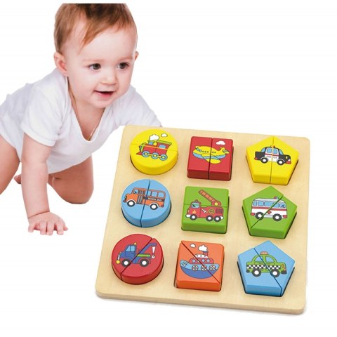 VIGA Puzzle Drewniane Układanka Klocki Pojazdy VIGA Puzzle Drewniane Układanka Klocki Pojazdy