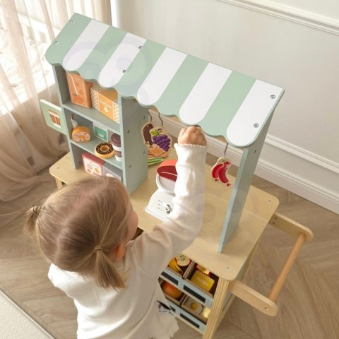 WOOPIE GREEN Duży Wielofunkcyjny Sklepik 5w1 Stragan Supermarket Restauracja Kawiarnia Kuchnia 73 el WOOPIE GREEN Duży Wielofunkcyjny Sklepik 5w1 Stragan Supermarket Restauracja Kawiarnia Kuchnia 73 el