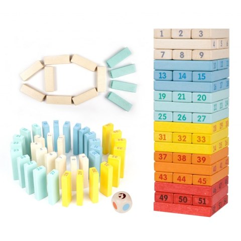 CLASSIC WORLD Drewniana Gra Zręcznościowa Wieża Kostki Domino Zestaw Deluxe CLASSIC WORLD Drewniana Gra Zręcznościowa Wieża Kostki Domino Zestaw Deluxe
