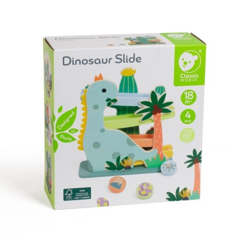 CLASSIC WORLD Kolorowa Zjeżdżalnia Tor Dinozaur 5 el. CLASSIC WORLD Kolorowa Zjeżdżalnia Tor Dinozaur 5 el.