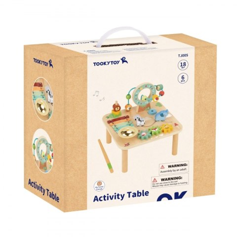 TOOKY TOY Drewniany Stolik Aktywności Cymbałki Montessori TOOKY TOY Drewniany Stolik Aktywności Cymbałki Montessori