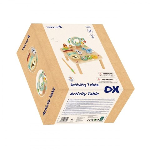 TOOKY TOY Drewniany Stolik Aktywności Cymbałki Montessori TOOKY TOY Drewniany Stolik Aktywności Cymbałki Montessori