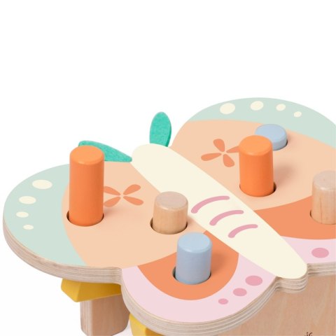 CLASSIC WORLD Wbijak Pastelowy Motylek Montessori z Młoteczkiem CLASSIC WORLD Wbijak Pastelowy Motylek Montessori z Młoteczkiem