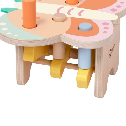 CLASSIC WORLD Wbijak Pastelowy Motylek Montessori z Młoteczkiem CLASSIC WORLD Wbijak Pastelowy Motylek Montessori z Młoteczkiem