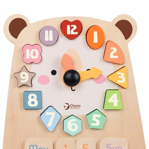 CLASSIC WORLD Zegar Miś Montessori Edukacyjny 3w1 Nauka Czasu Liczenia i Daty CLASSIC WORLD Zegar Miś Montessori Edukacyjny 3w1 Nauka Czasu Liczenia i Daty
