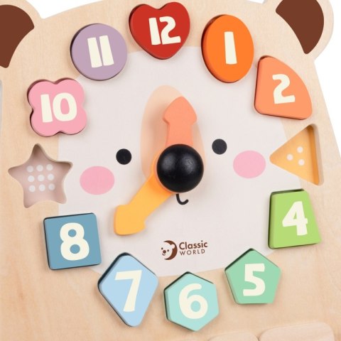 CLASSIC WORLD Zegar Miś Montessori Edukacyjny 3w1 Nauka Czasu Liczenia i Daty CLASSIC WORLD Zegar Miś Montessori Edukacyjny 3w1 Nauka Czasu Liczenia i Daty