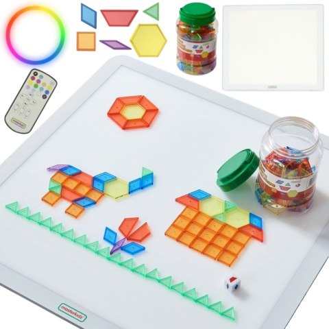 MASTERKIDZ Kwadratowy Panel Świetlny LED Kolorowy + Klocki Montessori Mozaika 140 el. MASTERKIDZ Kwadratowy Panel Świetlny LED Kolorowy + Klocki Montessori Mozaika 140 el.