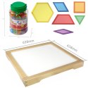 MASTERKIDZ Panel Skrzynia LED Sensoryczna + Klocki Montessori Mozaika 140 el.