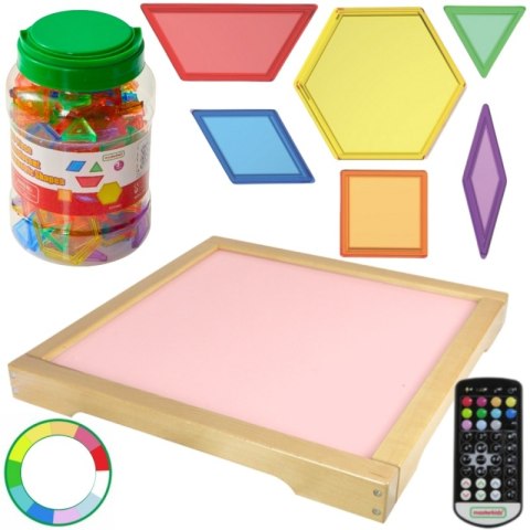 MASTERKIDZ Panel Świetlny LED Zmiana kolorów Pilotem + Klocki Montessori Mozaika 140 el. MASTERKIDZ Panel Świetlny LED Zmiana kolorów Pilotem + Klocki Montessori Mozaika 140 el.