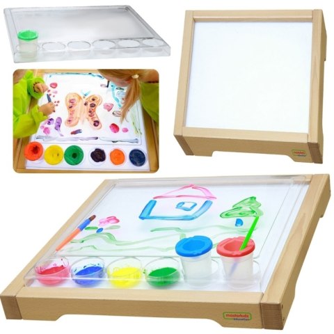 MASTERKIDZ Rama Sensoryczna - Panel LED + Przezroczysta Taca Do Malowania MASTERKIDZ Rama Sensoryczna - Panel LED + Przezroczysta Taca Do Malowania