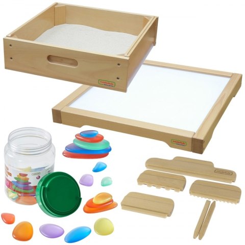 MASTERKIDZ Rama Sensoryczna - Panel LED + Zestaw Akcesoriów Do Zabawy w Piasku MASTERKIDZ Rama Sensoryczna - Panel LED + Zestaw Akcesoriów Do Zabawy w Piasku