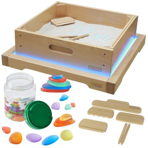 MASTERKIDZ Rama Sensoryczna - Panel LED + Zestaw Akcesoriów Do Zabawy w Piasku MASTERKIDZ Rama Sensoryczna - Panel LED + Zestaw Akcesoriów Do Zabawy w Piasku