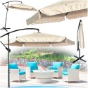 Parasol ogrodowy duży składany z wysięgnikiem 290cm beżowy