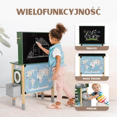 WOOPIE GREEN Drewniana Interaktywna Kuchnia 9w1 z Pralką i Tablicą WOOPIE GREEN Drewniana Interaktywna Kuchnia 9w1 z Pralką i Tablicą