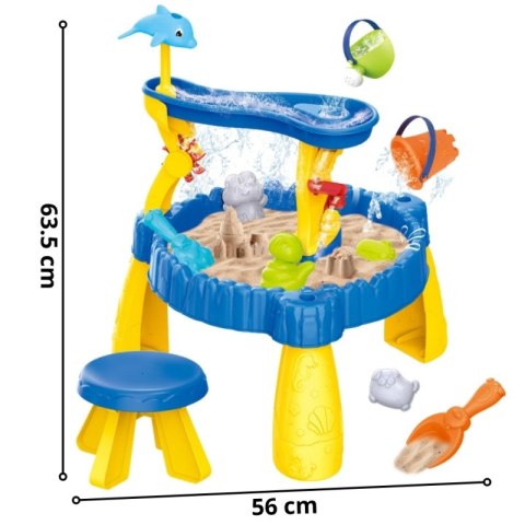 WOOPIE Stolik Wodny XL z Krzesełkiem 2w1 Piaskownica Delfinek 12el. WOOPIE Stolik Wodny XL z Krzesełkiem 2w1 Piaskownica Delfinek 12el.