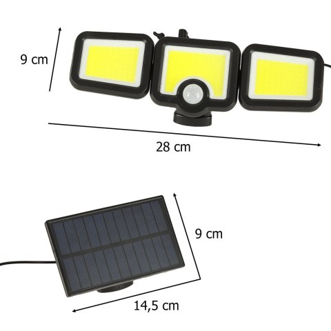 Lampa solarna LED 3w1 z czujnikiem ruchu zmierzchu Lampa solarna LED 3w1 z czujnikiem ruchu zmierzchu
