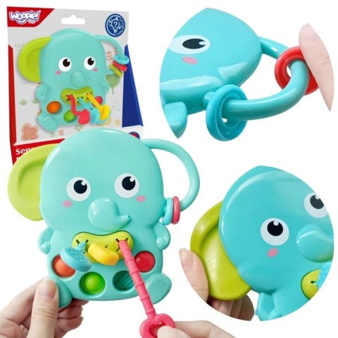 WOOPIE BABY Gryzak Sensoryczny Słonik Montessori 4w1 WOOPIE BABY Gryzak Sensoryczny Słonik Montessori 4w1