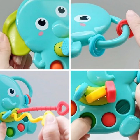 WOOPIE BABY Gryzak Sensoryczny Słonik Montessori 4w1 WOOPIE BABY Gryzak Sensoryczny Słonik Montessori 4w1