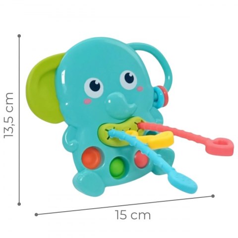 WOOPIE BABY Gryzak Sensoryczny Słonik Montessori 4w1 WOOPIE BABY Gryzak Sensoryczny Słonik Montessori 4w1