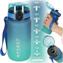 Butelka na wodę bidon z ustnikiem sportowy 600ml niebiesko-zielony