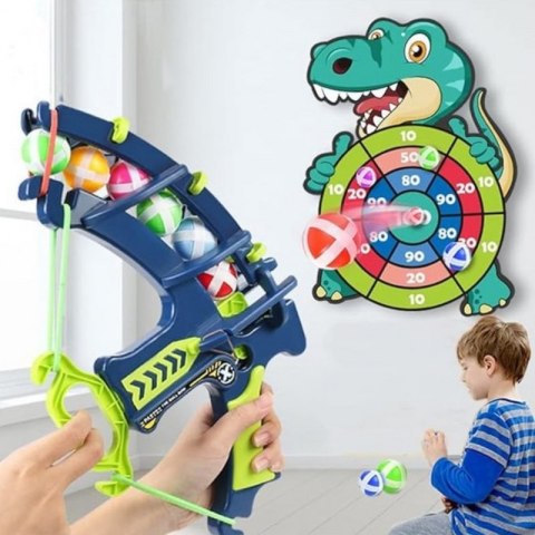WOOPIE Gra Zręcznościowa w Rzutki na Rzepy Zestaw 2w1 Tarcza + Wyrzutnia Łuk Dino WOOPIE Gra Zręcznościowa w Rzutki na Rzepy Zestaw 2w1 Tarcza + Wyrzutnia Łuk Dino