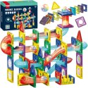 WOOPIE Klocki Magnetyczne Konstrukcyjne 3D Zestaw Edukacyjny Tor Kulkowy Kulodrom LED 105el.