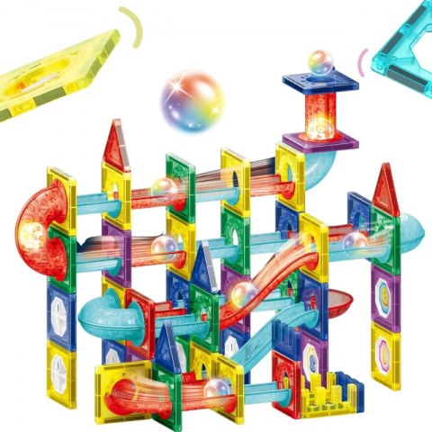 WOOPIE Klocki Magnetyczne Konstrukcyjne 3D Zestaw Edukacyjny Tor Kulkowy Kulodrom LED 105el. WOOPIE Klocki Magnetyczne Konstrukcyjne 3D Zestaw Edukacyjny Tor Kulkowy Kulodrom LED 105el.