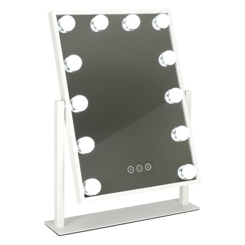 Lusterko do makijażu kosmetyczne podświetlane 12 LED Hollywood z 12 żarówkami USB 30 x 40 cm Lusterko do makijażu kosmetyczne podświetlane 12 LED Hollywood z 12 żarówkami USB 30 x 40 cm