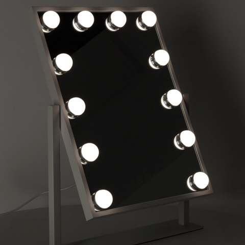 Lusterko do makijażu kosmetyczne podświetlane 12 LED Hollywood z 12 żarówkami USB 30 x 40 cm Lusterko do makijażu kosmetyczne podświetlane 12 LED Hollywood z 12 żarówkami USB 30 x 40 cm