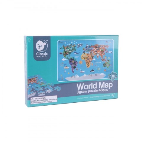 CLASSIC WORLD Puzzle Drewniane Mapa Świata CLASSIC WORLD Puzzle Drewniane Mapa Świata