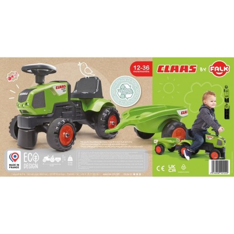 FALK Traktorek Baby Claas Axos 310 Zielony z Przyczepką od 1 roku FALK Traktorek Baby Claas Axos 310 Zielony z Przyczepką od 1 roku