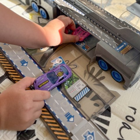 WOOPIE Ciężarówka Policyjna 2w1Transporter Tor Samochodowy WOOPIE Ciężarówka Policyjna 2w1Transporter Tor Samochodowy