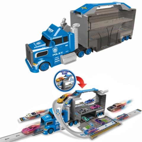 WOOPIE Ciężarówka Policyjna 2w1Transporter Tor Samochodowy WOOPIE Ciężarówka Policyjna 2w1Transporter Tor Samochodowy