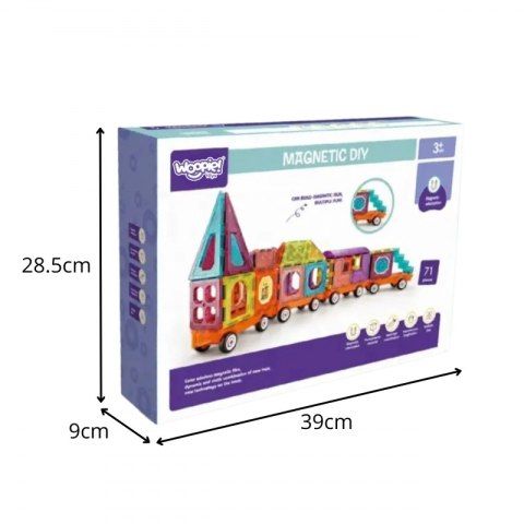 WOOPIE Klocki Magnetyczne 3D Zestaw Pociąg 71el. WOOPIE Klocki Magnetyczne 3D Zestaw Pociąg 71el.