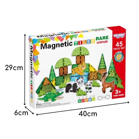 WOOPIE Klocki Magnetyczne Konstrukcyjne 3D Zestaw Edukacyjny Rzadkie Zwierzęta 45el. WOOPIE Klocki Magnetyczne Konstrukcyjne 3D Zestaw Edukacyjny Rzadkie Zwierzęta 45el.