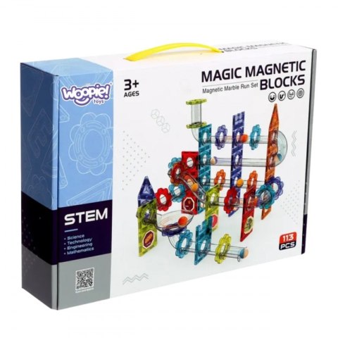 WOOPIE Klocki Magnetyczne Konstrukcyjne 3D Zestaw Edukacyjny Tor Kulkowy Kulodrom 113 el. WOOPIE Klocki Magnetyczne Konstrukcyjne 3D Zestaw Edukacyjny Tor Kulkowy Kulodrom 113 el.