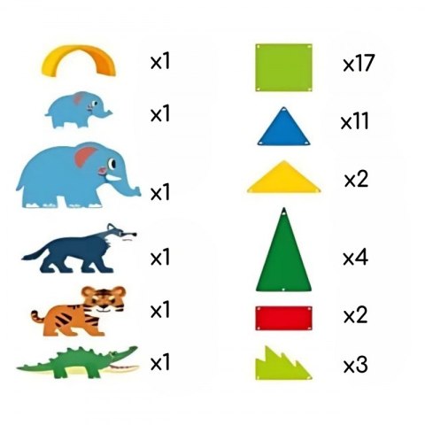 WOOPIE Klocki Magnetyczne Konstrukcyjne 3D Zestaw Edukacyjny Zwierzęta Dżungli 45el. WOOPIE Klocki Magnetyczne Konstrukcyjne 3D Zestaw Edukacyjny Zwierzęta Dżungli 45el.