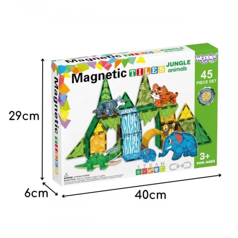 WOOPIE Klocki Magnetyczne Konstrukcyjne 3D Zestaw Edukacyjny Zwierzęta Dżungli 45el. WOOPIE Klocki Magnetyczne Konstrukcyjne 3D Zestaw Edukacyjny Zwierzęta Dżungli 45el.