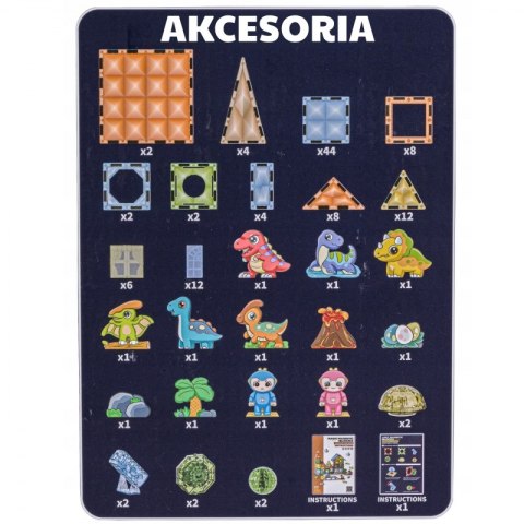 WOOPIE Klocki Magnetyczne Konstrukcyjne Świecące 3D Park Dinozaurów 124el. WOOPIE Klocki Magnetyczne Konstrukcyjne Świecące 3D Park Dinozaurów 124el.