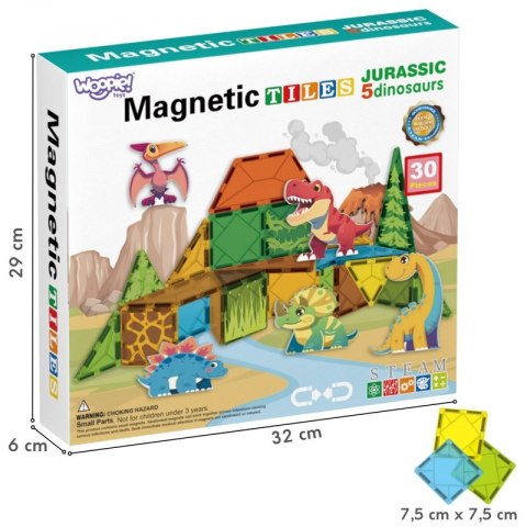 WOOPIE Magnetyczne Klocki Konstrukcyjne 7,5 cm Dino 30 el. WOOPIE Magnetyczne Klocki Konstrukcyjne 7,5 cm Dino 30 el.