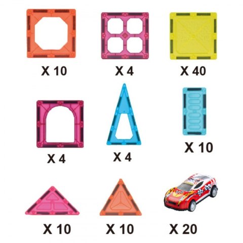 WOOPIE Magnetyczne Klocki Konstrukcyjne 7,5 cm Parking 112 el WOOPIE Magnetyczne Klocki Konstrukcyjne 7,5 cm Parking 112 el