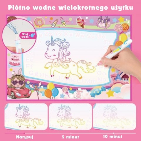 WOOPIE Mata Wodna do Malowania 2w1 XXL 100x70cm Świeci w Ciemności WOOPIE Mata Wodna do Malowania 2w1 XXL 100x70cm Świeci w Ciemności