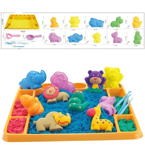 WOOPIE Piasek Kinetyczny 1,2 kg Zestaw XL ZOO Stolik z Foremkami WOOPIE Piasek Kinetyczny 1,2 kg Zestaw XL ZOO Stolik z Foremkami