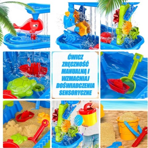 WOOPIE Stolik Wodny 4w1 Piaskownica Wodospad XL 4-Poziomowy Delfin WOOPIE Stolik Wodny 4w1 Piaskownica Wodospad XL 4-Poziomowy Delfin
