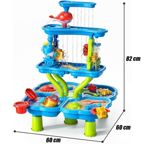 WOOPIE Stolik Wodny 4w1 Piaskownica Wodospad XL 4-Poziomowy Delfin WOOPIE Stolik Wodny 4w1 Piaskownica Wodospad XL 4-Poziomowy Delfin
