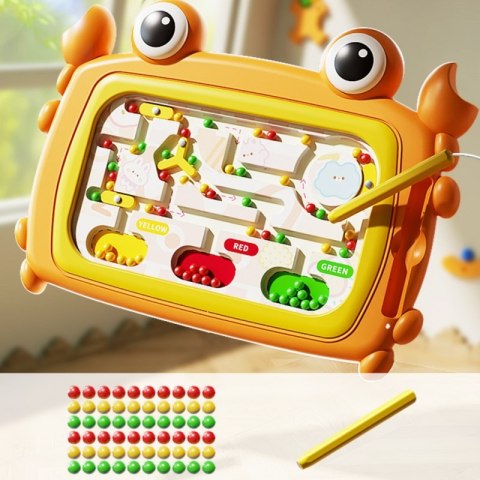 WOOPIE Tablica Magnetyczna Montessori Labirynt Krab Pomarańczowa WOOPIE Tablica Magnetyczna Montessori Labirynt Krab Pomarańczowa