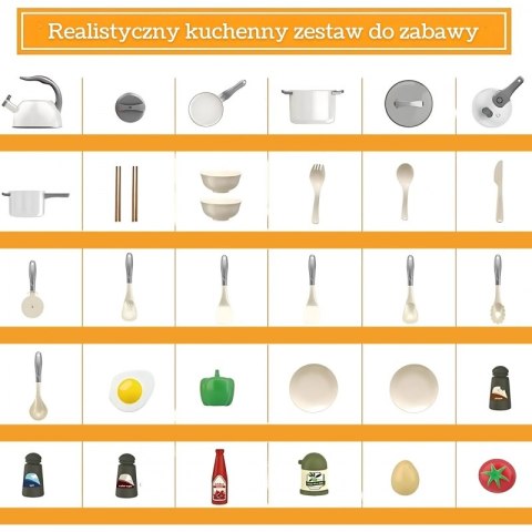 WOOPIE Zestaw Małego Kucharza Garnki Patelnia Czajnik Biały 32el. WOOPIE Zestaw Małego Kucharza Garnki Patelnia Czajnik Biały 32el.
