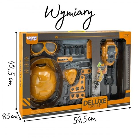 WOOPIE Zestaw Narzędzi Małego Majsterkowicza Gogle Kask Młot Pneumatyczny 21el. WOOPIE Zestaw Narzędzi Małego Majsterkowicza Gogle Kask Młot Pneumatyczny 21el.