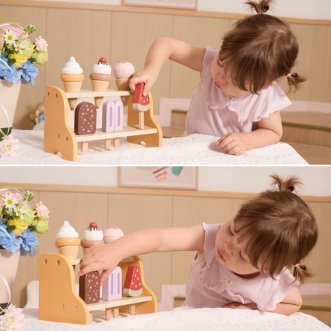 VIGA Drewniana Lodziarnia Sklepik Zestaw z Lodami 6 szt Lodów VIGA Drewniana Lodziarnia Sklepik Zestaw z Lodami 6 szt Lodów