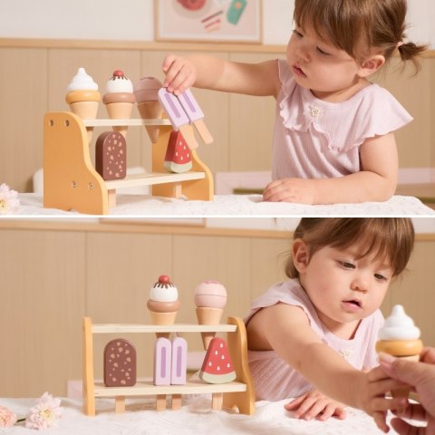 VIGA Drewniana Lodziarnia Sklepik Zestaw z Lodami 6 szt Lodów VIGA Drewniana Lodziarnia Sklepik Zestaw z Lodami 6 szt Lodów